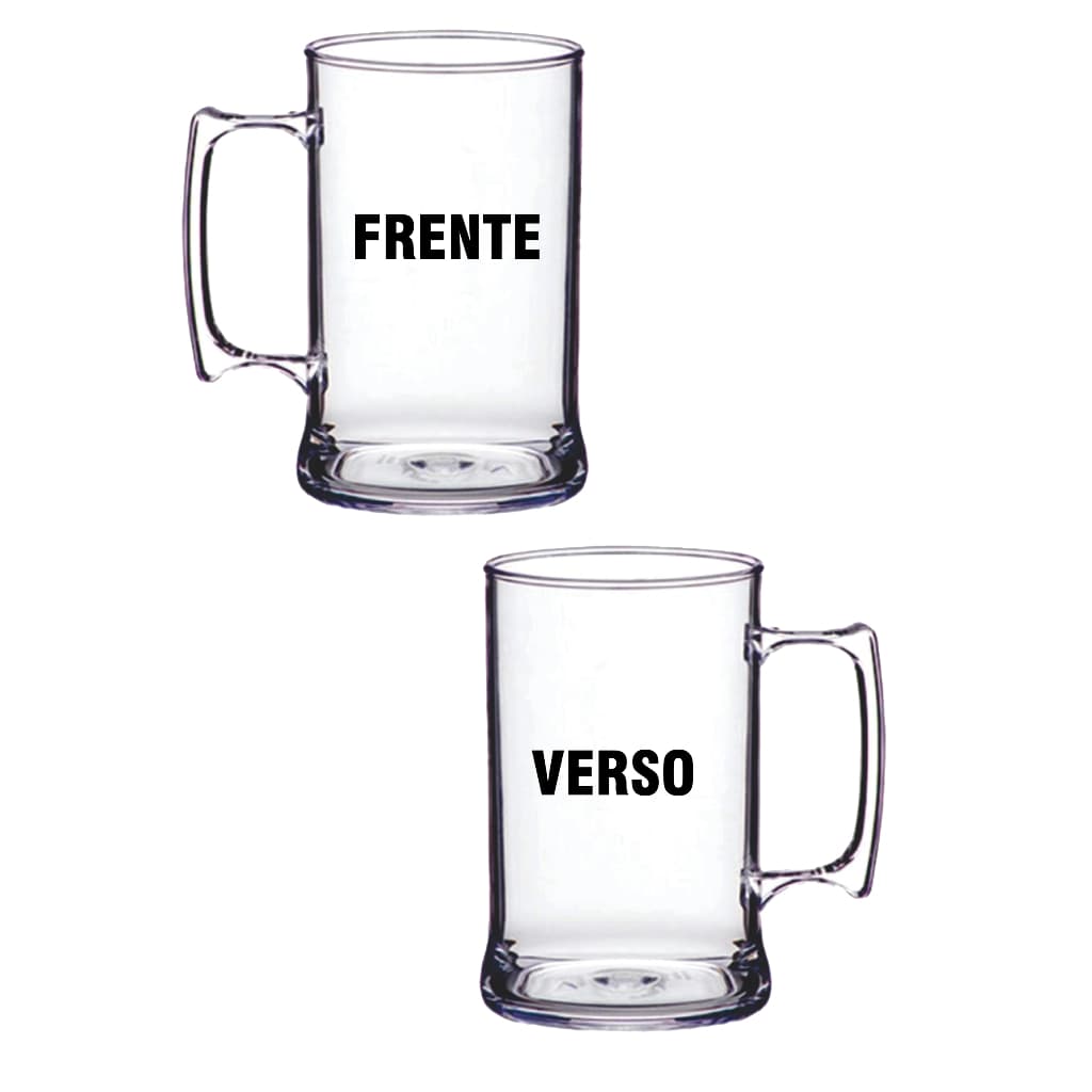 Kit 60 Canecas Personalizadas Acrílicas 300ml ou 430ml Frente e Verso Festa Churrasco Eventos