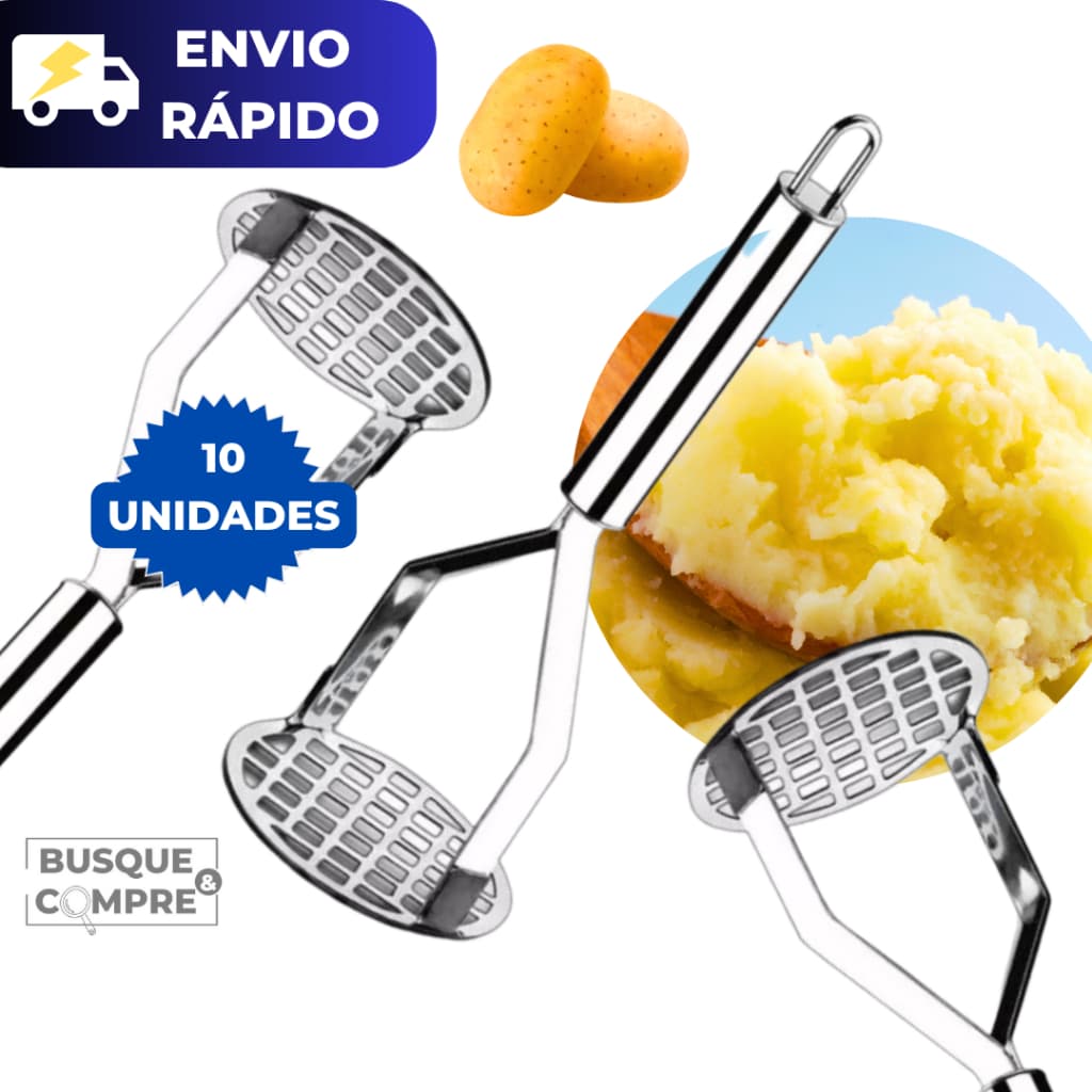 Kit 10 Amassadores de Batata Macetador para Legumes Amassador de Batatas Cenoura Purê Tomate Amassar