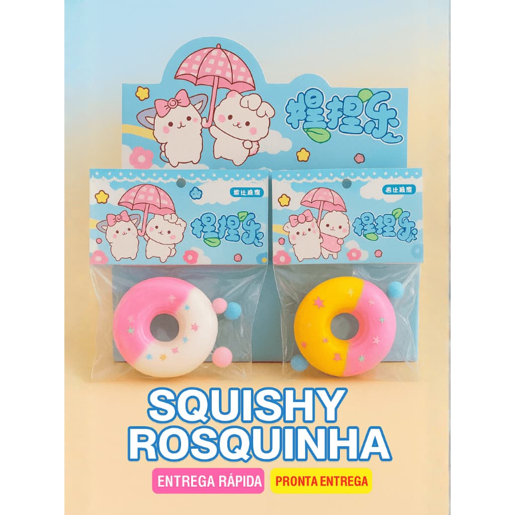 Rosquinha Squishy Antiestresse – Brinquedo Sensorial Fofo, Modelos Sortidos