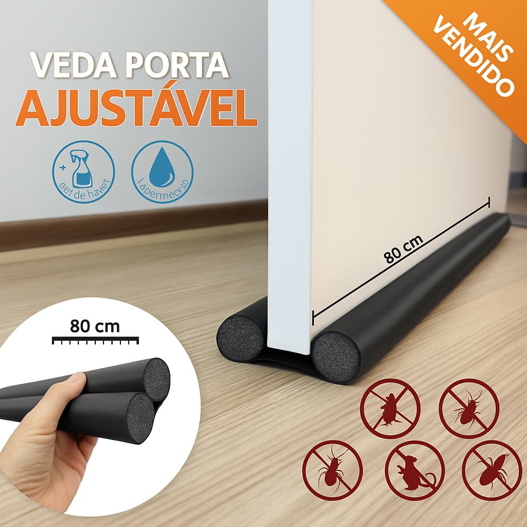 Kit Unidades Protetor Rolinho de  Porta Ajustável  Impermeável