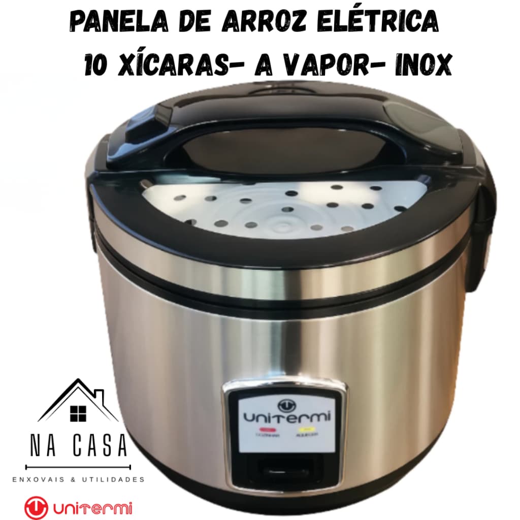 PANELA ELÉTRICA DE ARROZ INOX-10 XÍCARAS  A VAPOR - UNITERMI