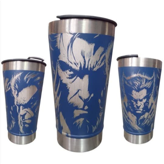 Copo Térmico 473 ml Personalizado a Laser Tema Wolverine