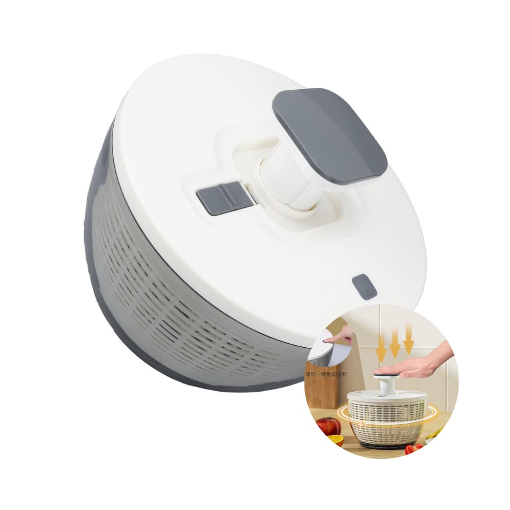Lava E Seca Saladas Centrífuga Grande Spin Simples De Usar Com Botão Acionador e Freio