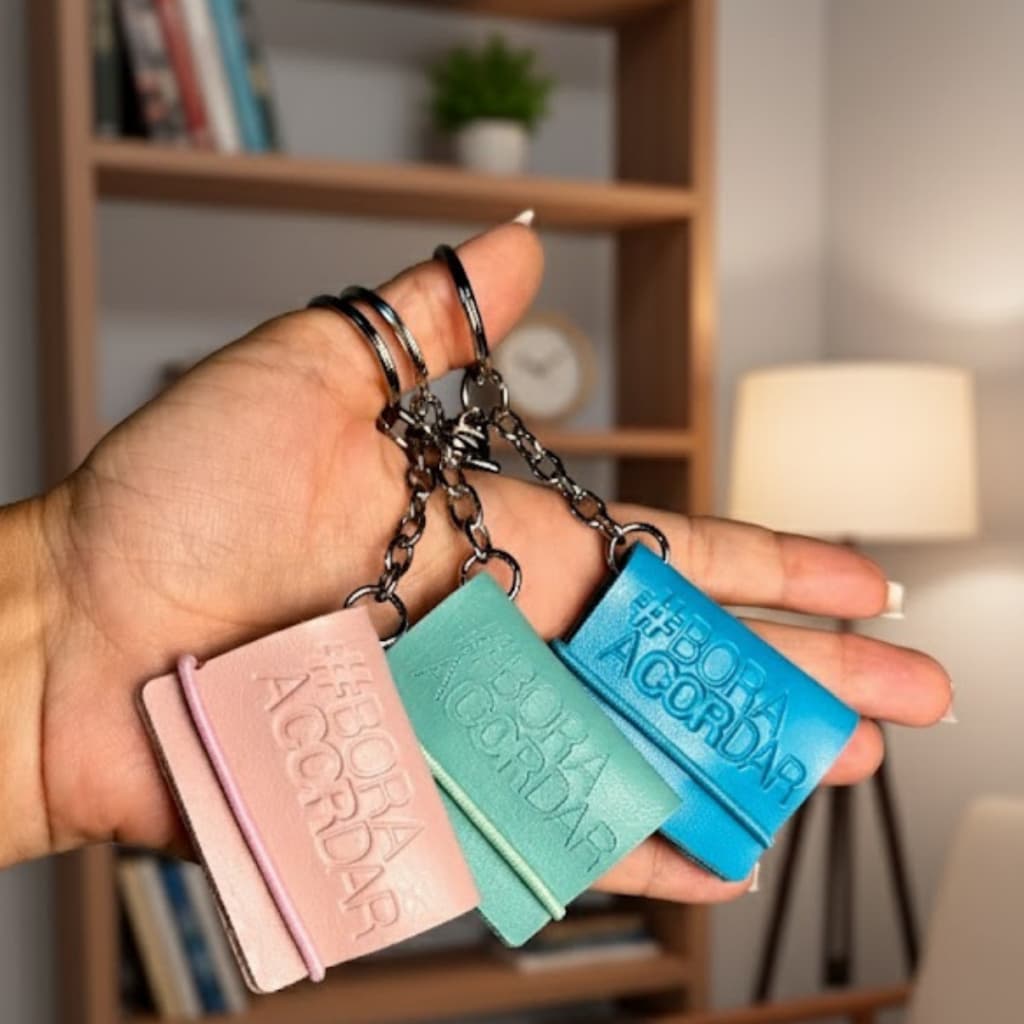 Chaveiro Motivacional com Frases Positivas Inspiração Diária na Palma da Mão -Leve Força e Fé Sempre