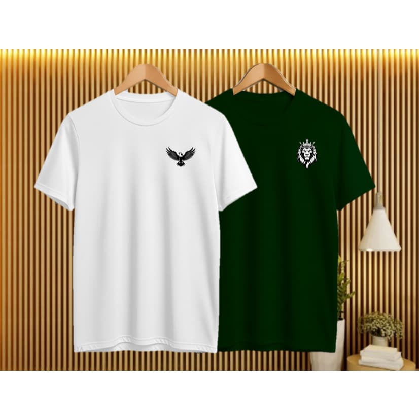 Kit 2 Camisas Premium 100% Algodão T-shirt Estampada Feminina e Masculina Várias Cores