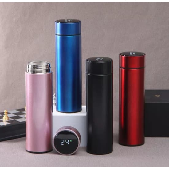 Garrafas Térmica Colorido Sensor de Temperatura Digital Led Térmica Em Aço Inox Café Água  500ml