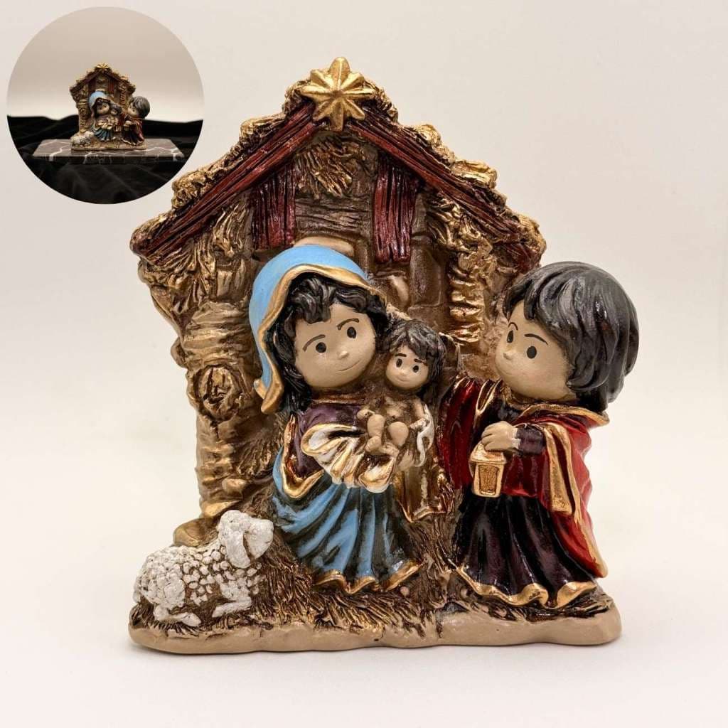 Presépio Em Gesso Artesanal Ideal Para Decoração Com Jesus Maria José