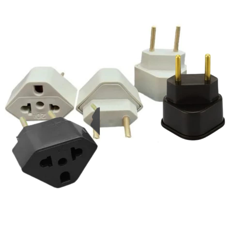 Pino Adaptador de tomada Plug 10a padrão comum Para 20a, Americano Chapinha, Comum, Novo Padrão Brasileiro NBR14136