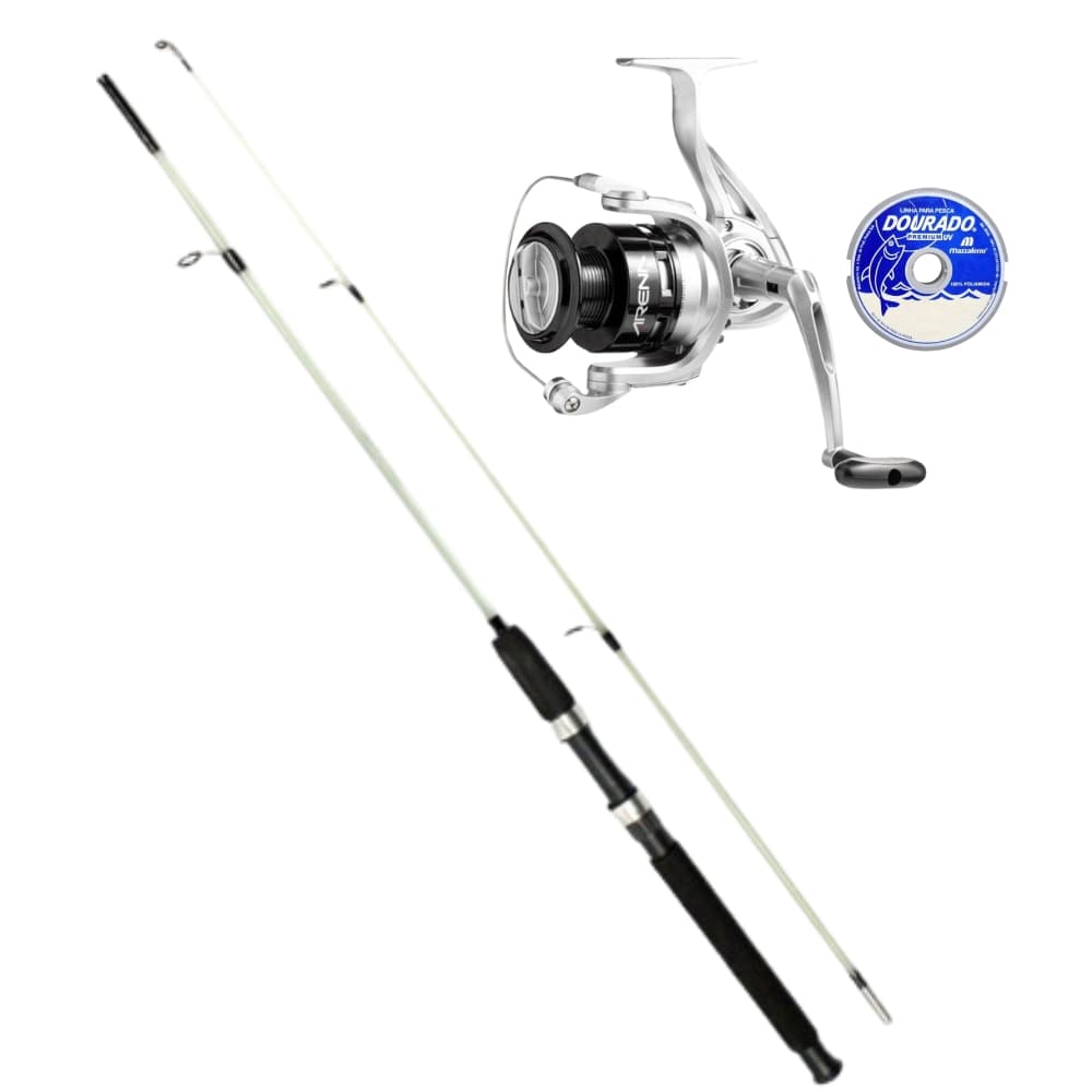 Molinete Pesca Arena 4000 Marine Sports + Vara 1,65 Metros + Linha