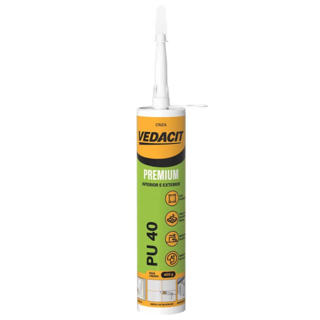 Selante PU 40 Cinza 400g Vedacit – Vedação Elástica e Impermeável para Juntas de Construção