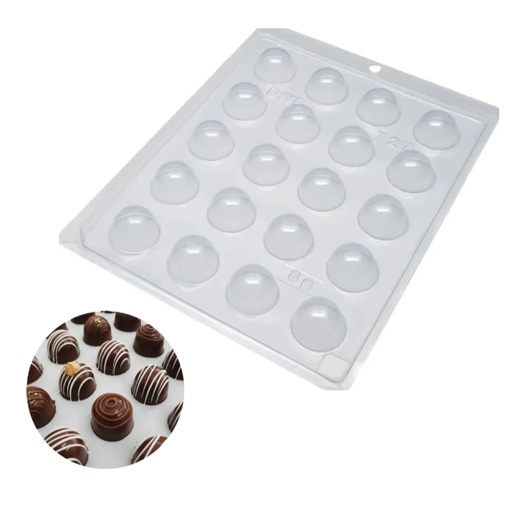 Kit 4 Formas Acetato Bwb Para Bombom Liso Pequeno 8g Cod.727