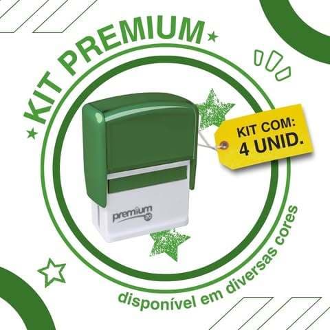 Kit 4 Carimbos Personalizados - Premium | ENVIAR DADOS NO CHAT