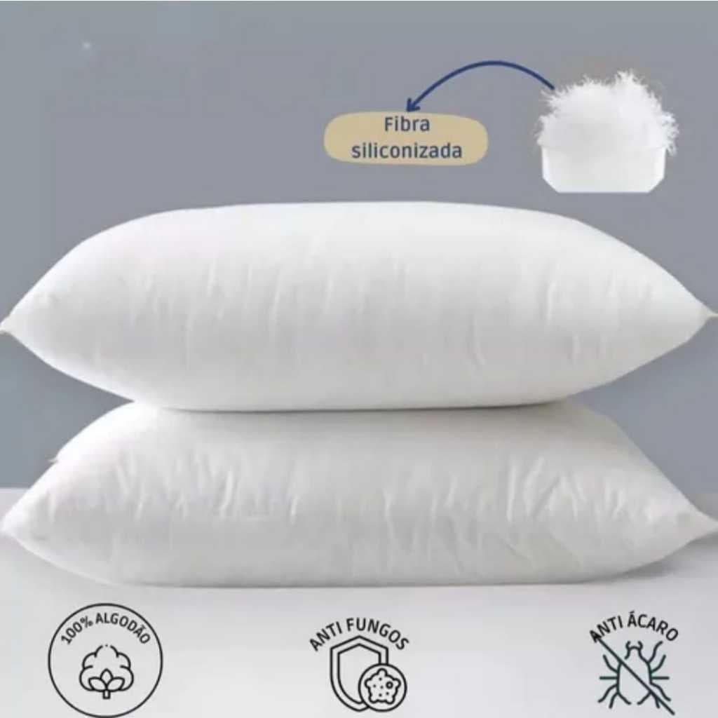 2 TRAVESSEIROS PLUMA ANTIALÉRGICO BRANCO