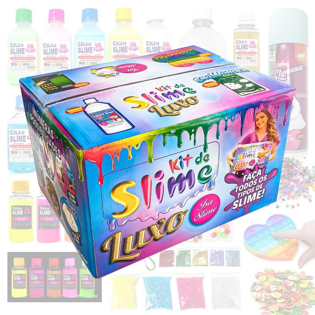 Kit Completo Slime Luxo com Colas Coloridas | Faça Você Mesmo!