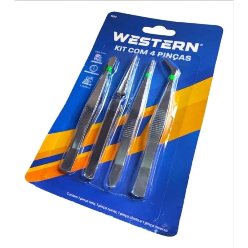 Kit 4 Pincas Profissionais de Precisão para Artesãos e Relojoeiros