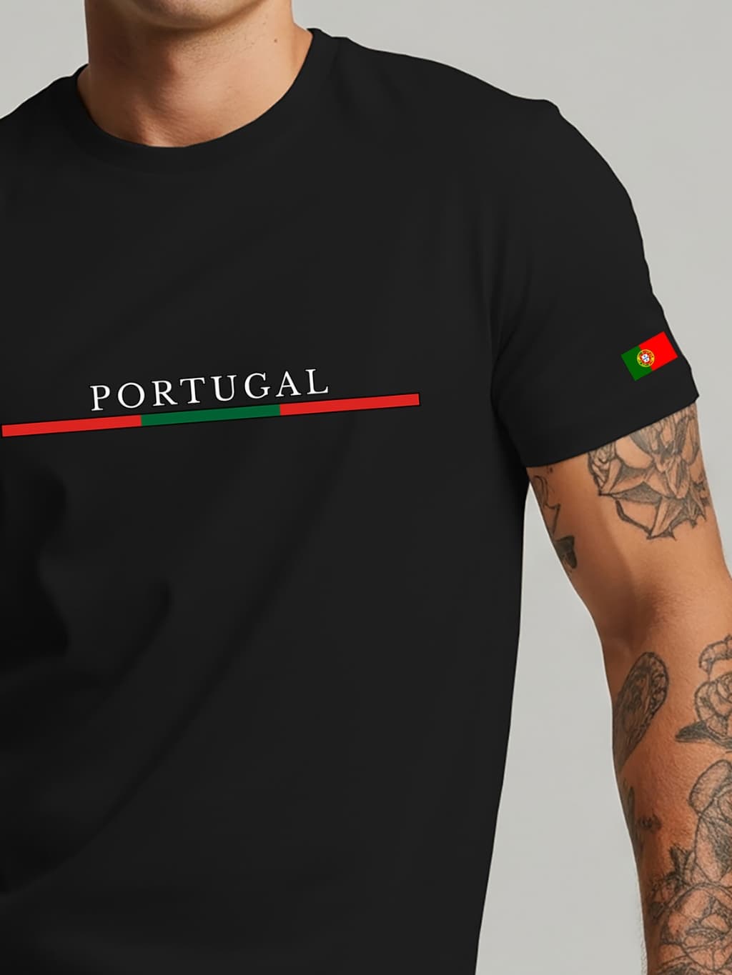 Camiseta Masculina Bandeira Portugal Faixa Estampada Premium