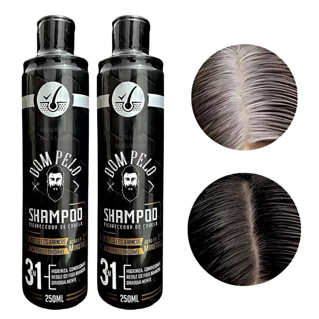 Kit 4 Shampoos Escurecedores Dom Pelo 250ml - Reduz Fios Brancos - Pronta Entrega, Envio Imediato