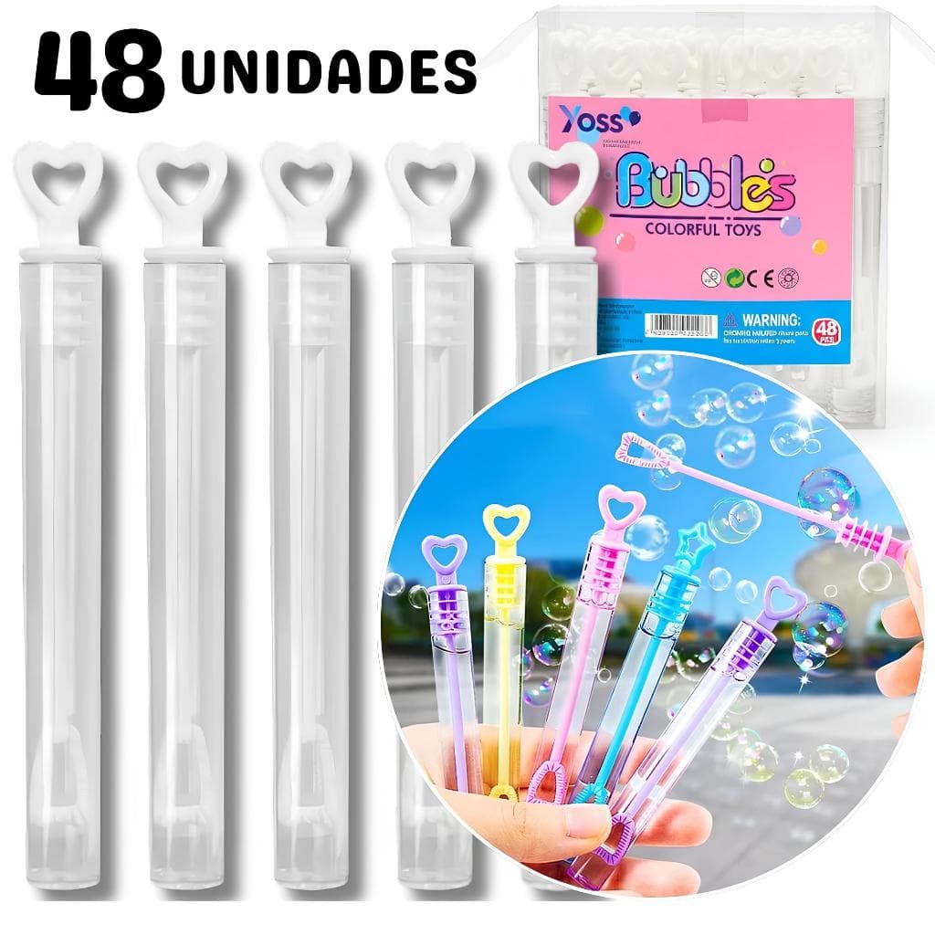Kit 12/24/36/48 Tubete Bolha De Sabão Para Lembrancinhas Brindes Festa Casamento Tubo De Ensaio
