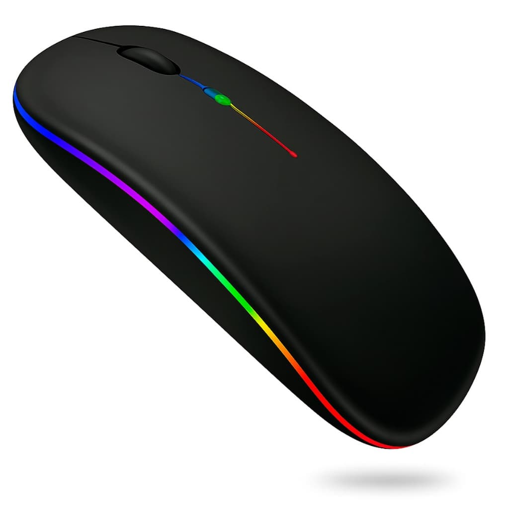 Mouse Sem Fio 2.4ghz Silencioso Bateria Recarregavel Led Rgb E-1300