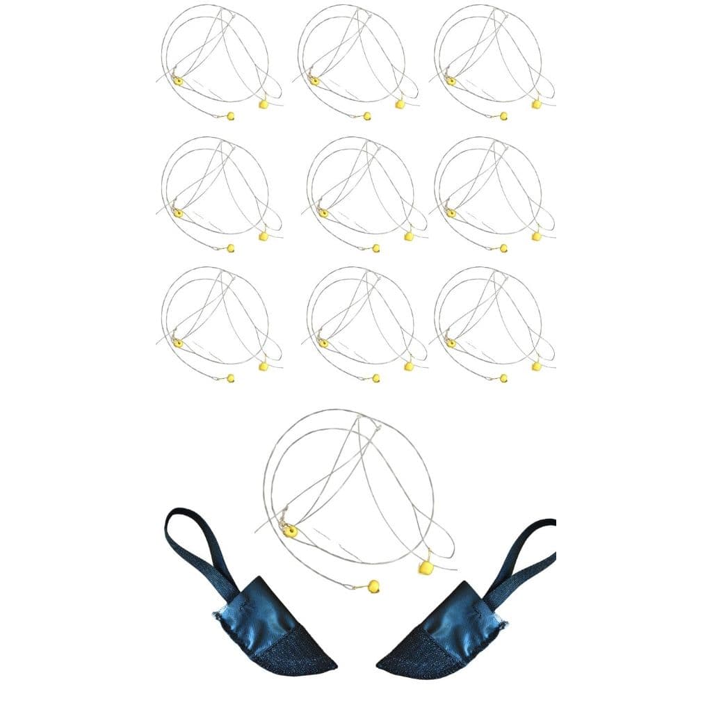 Kit 10 Chicotinhos Lambari 3 Anzóis + 2 Dedais Descamadores