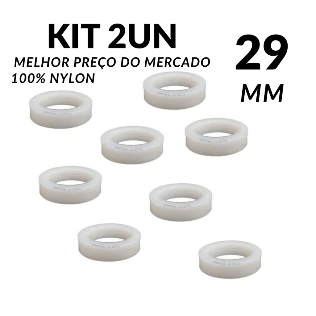 KIT 2CALÇO 29MM PARA ROLAMENTO 608 NYLON SUBSTITUI BUCHA