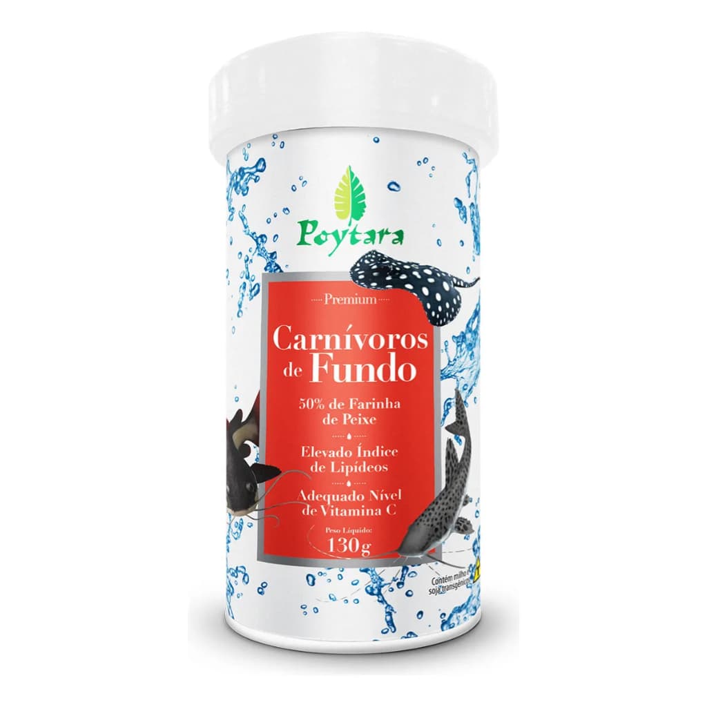 Ração Carnívoros de Fundo Poytara 135g Peixes