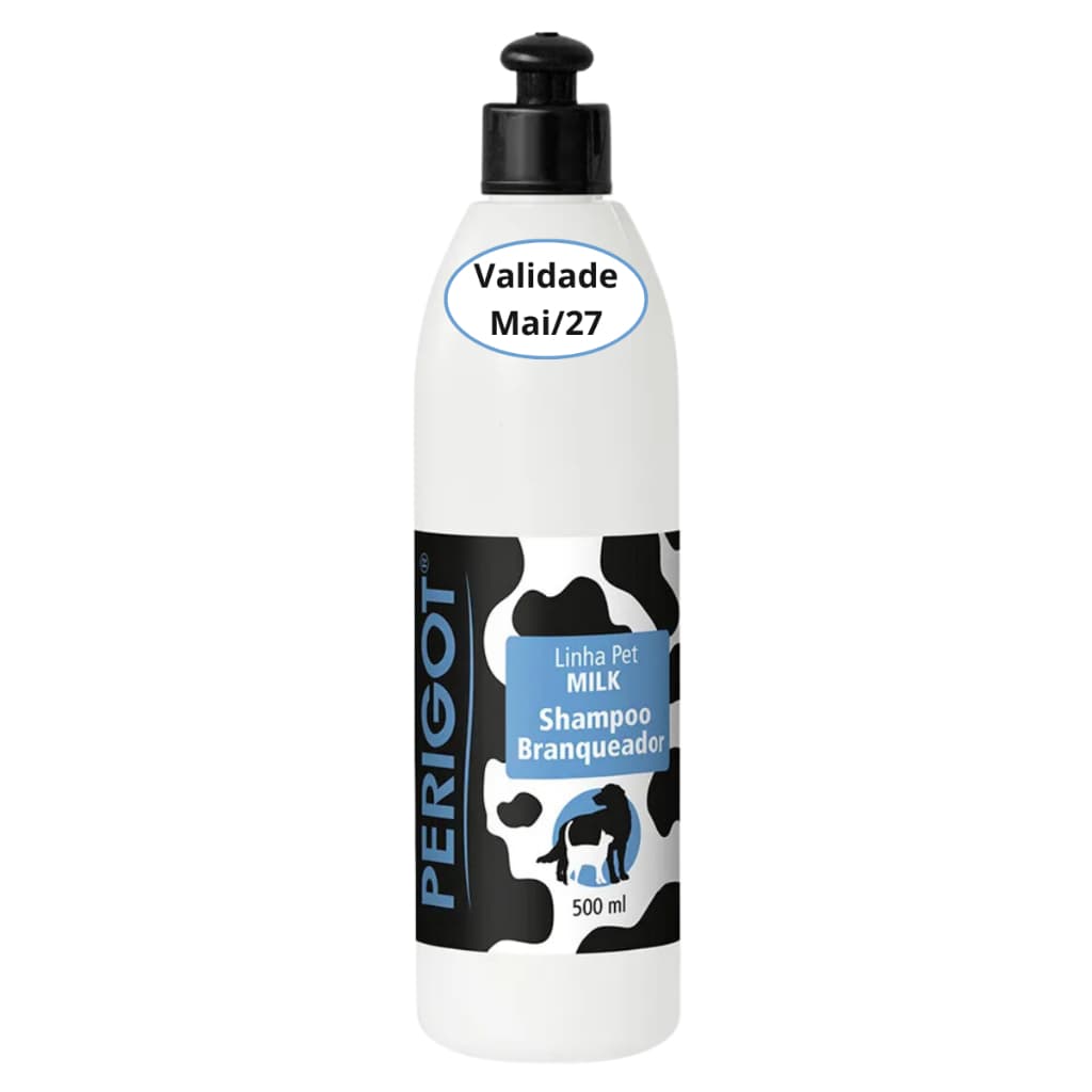 Shampoo Milk Branqueador 500ml Perigot Banho Tosa para Cães e Gatos