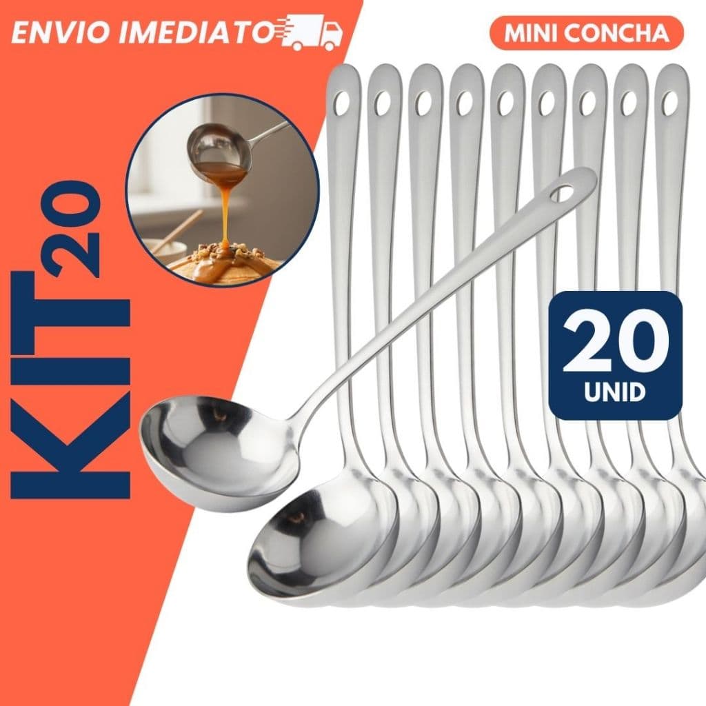 Kit Especial 20 Concha Pequena Mini Servir Calda Molho A Campanha Geleia Doces Aço Inoxidável