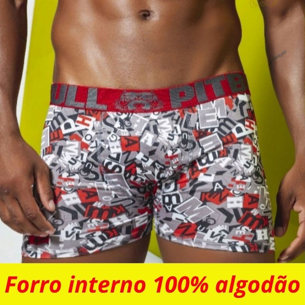 8 Cuecas Boxer Original PitBull Masculina - Cueca box Masculino reforçada Alta qualidade ORIGINAL