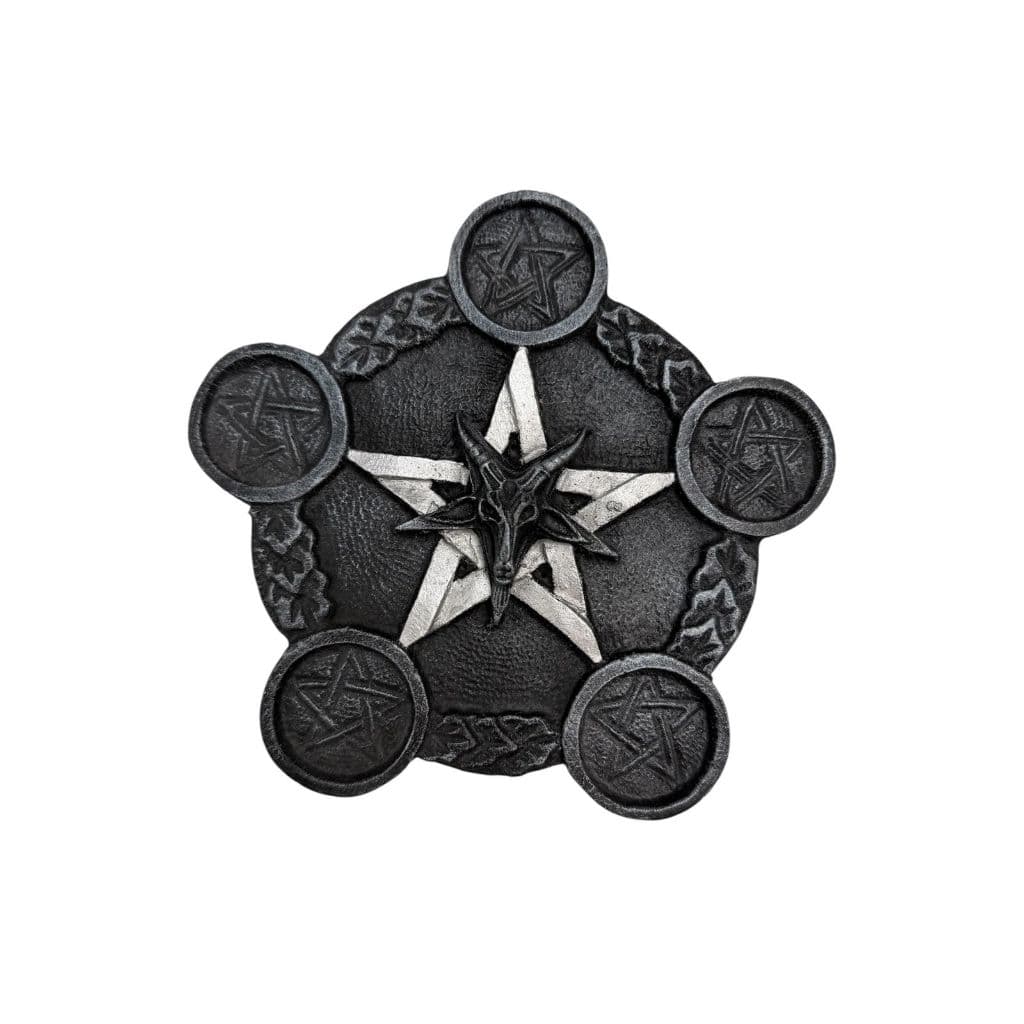 Incensario Pentagrama Baphomet Resina 18cm