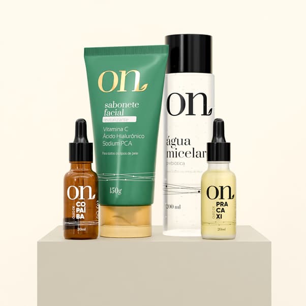 Kit Nutrição Natural da Pele - Óleo de Copaíba + Óleo de Pracaxi + Água Micelar + Sabonete Facial ON