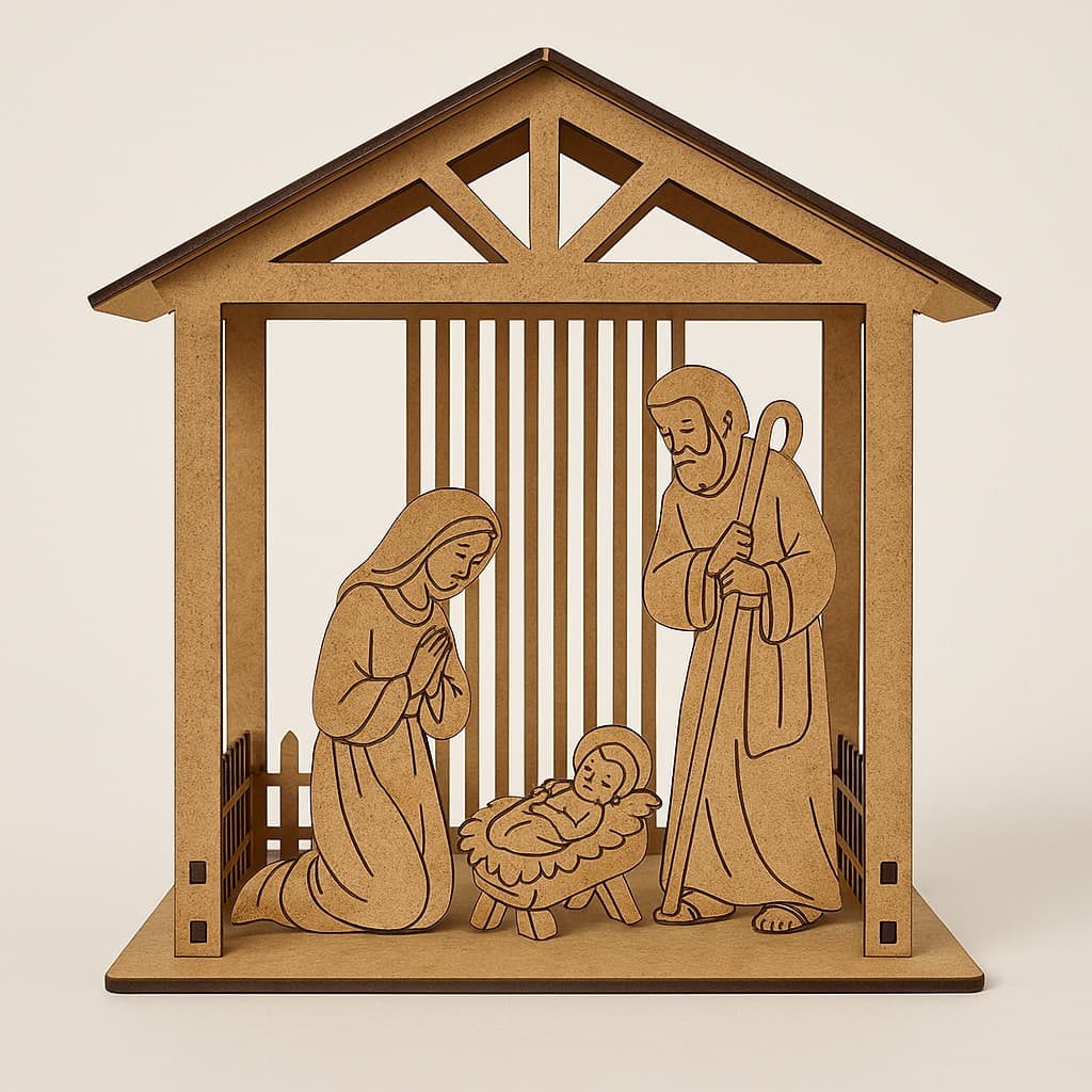 1 Casinha Para Presépio Decoração De Natal Em Mdf