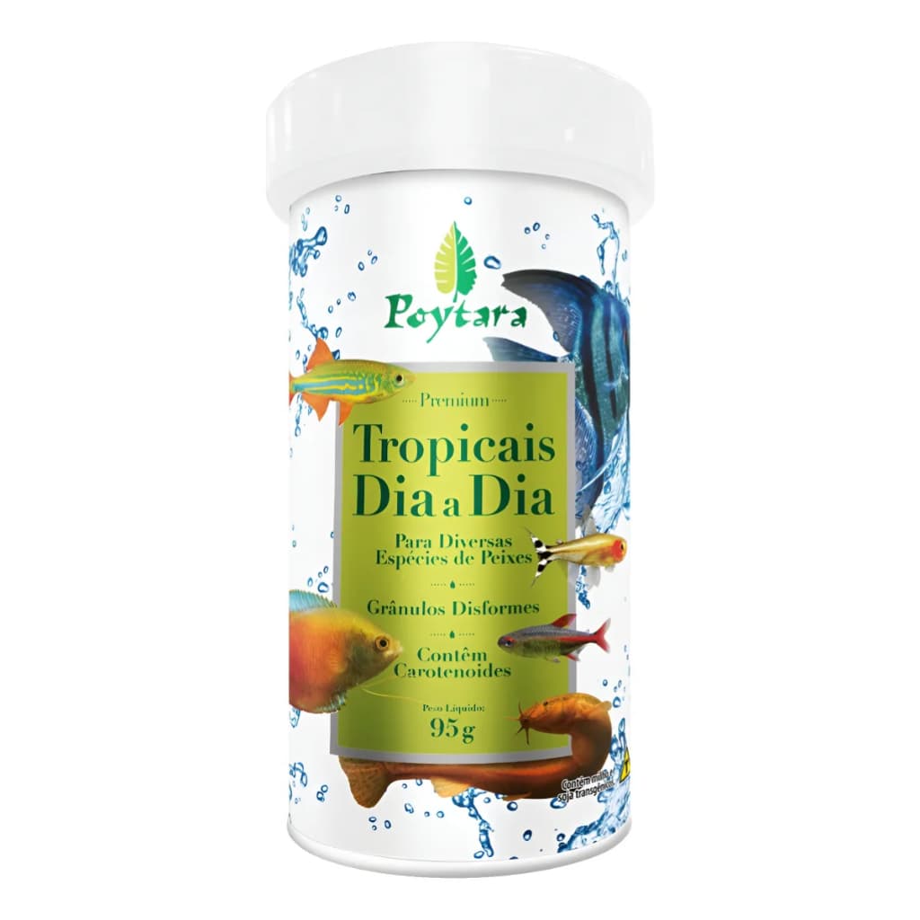 Ração Tropicais Dia a Dia Poytara 95g Diversas Espécies