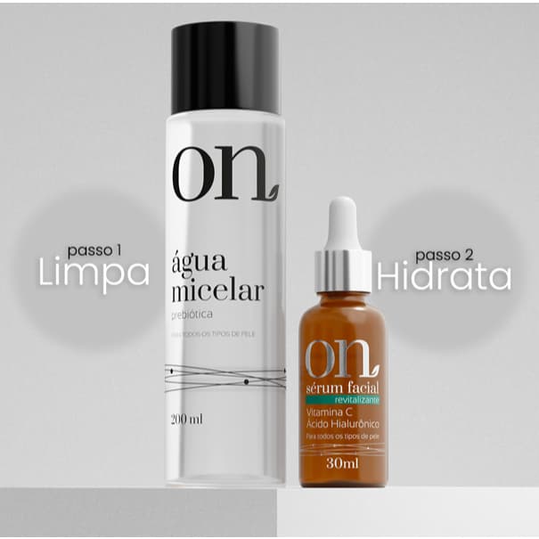 Kit Skin Care em 2 passos - Água Micelar Prebiótica + Sérum Facial Revitalizante - ON