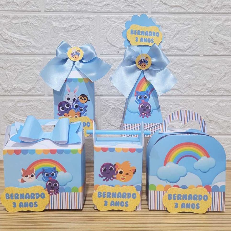 PEGUE E MONTE  Kit Festa Personalizado Bolofofos Lembrancinhas Caixinhas para festa.