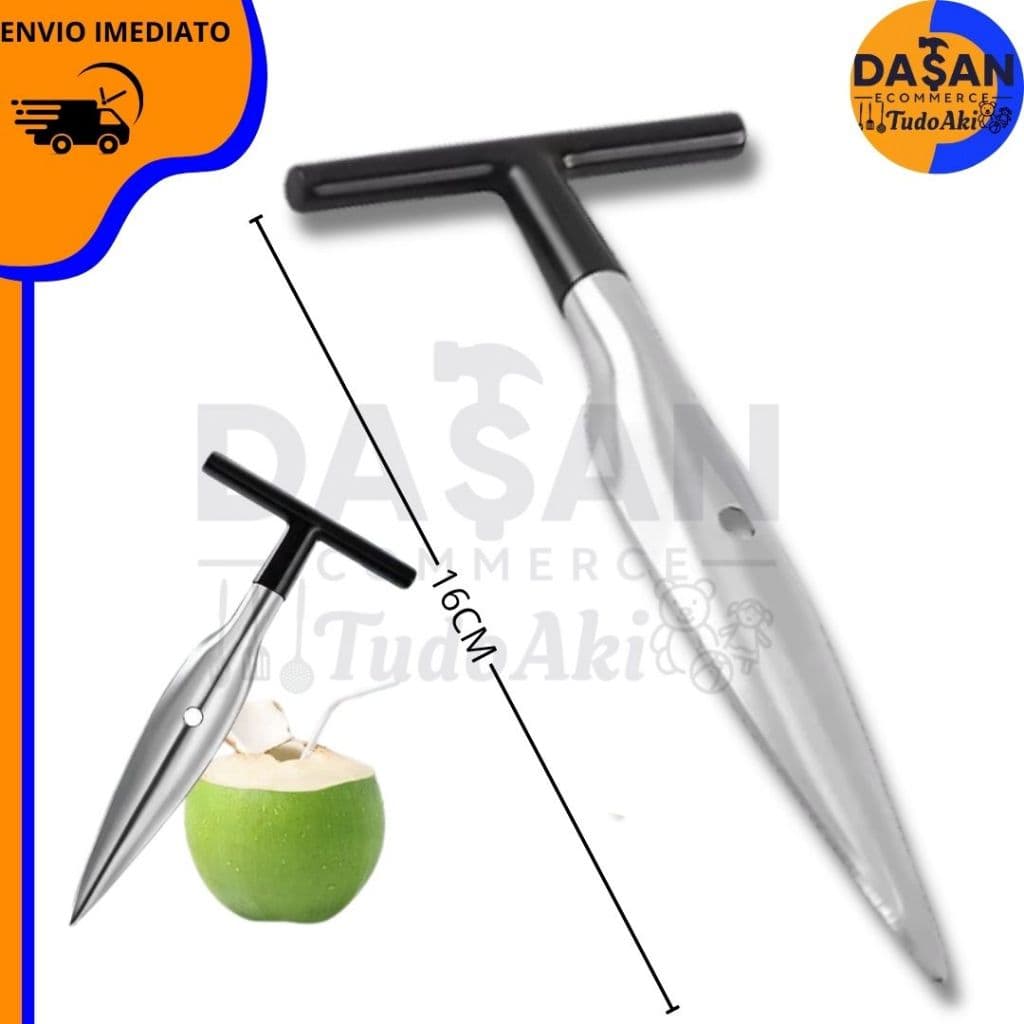 Fura Coco Inox Profissional 2 ao 8 und– Abridor Manual com Lâmina Afiada
