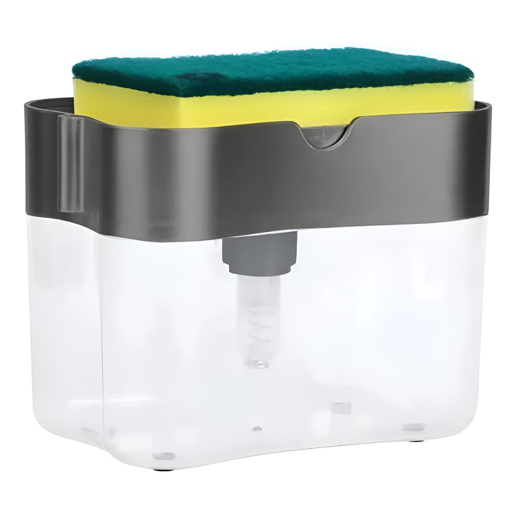 Dispenser Porta Detergente e Sabão Líquido com Suporte para Esponja Cozinha Compacto 500ml