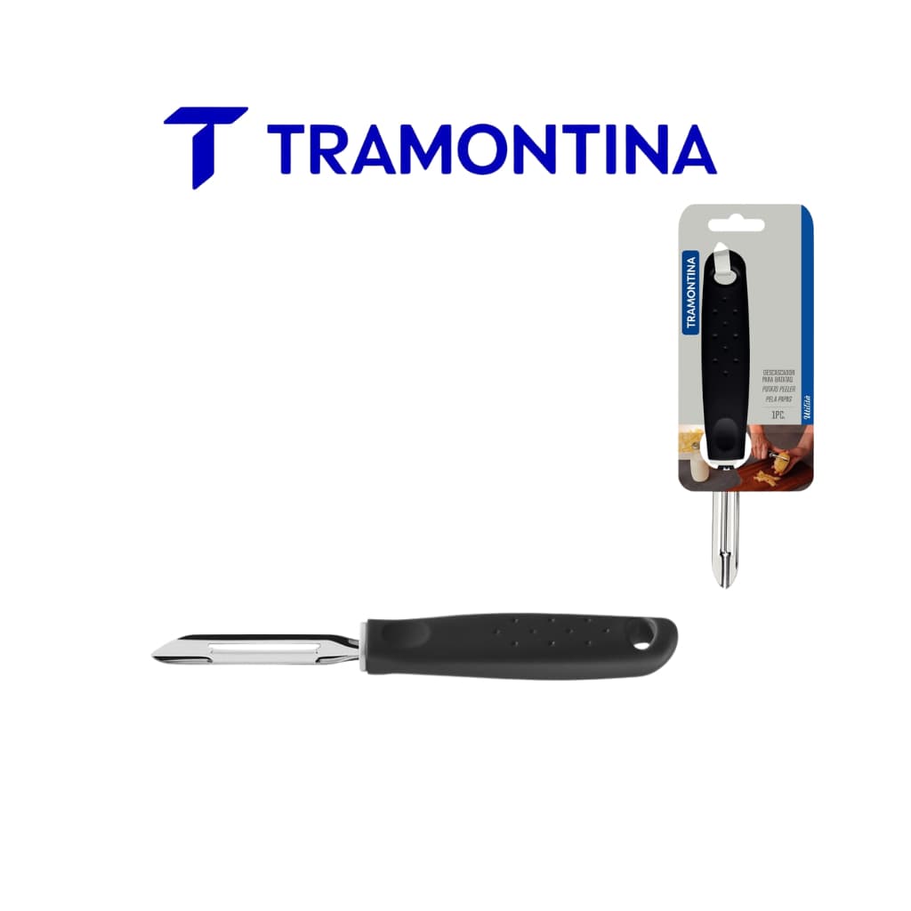 DESCASCADOR DE BATATAS UTILITA PRETO - LAMINA DE ACO INOX E CABO DE POLIPROPILENO