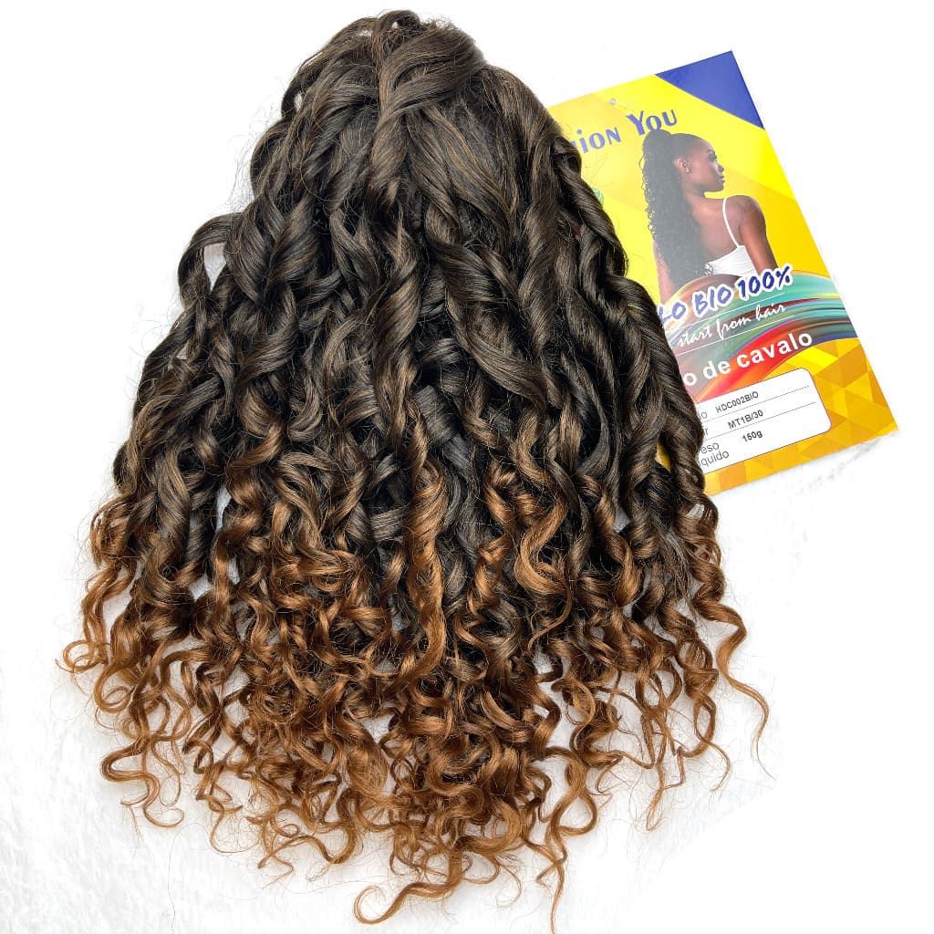 Fashion You Cabelo Cacheado Caipira Rabo De Cavalo Fibra Macio Bio Humano Curto C Ajustes Puff 45cm