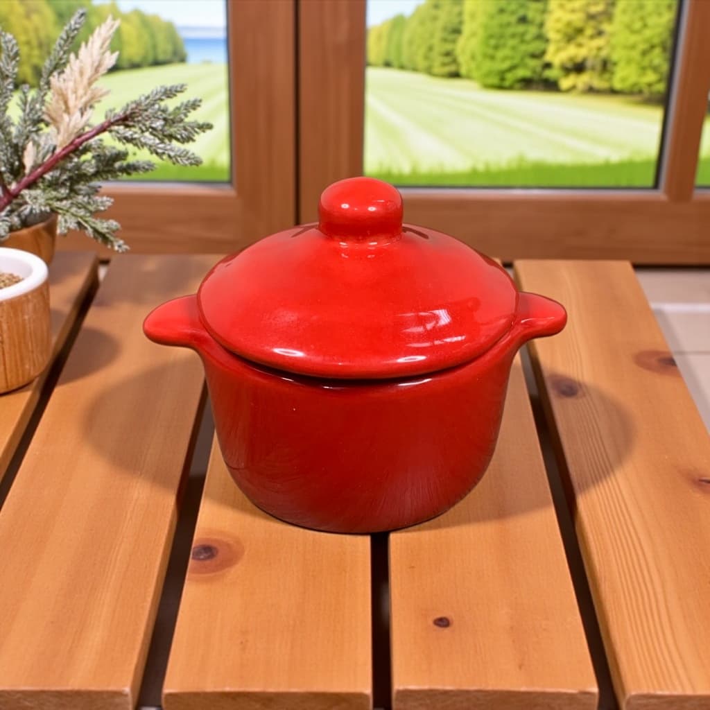 Caçarola Panelinha Molheira Mini Com Tampa Cerâmica Buffet