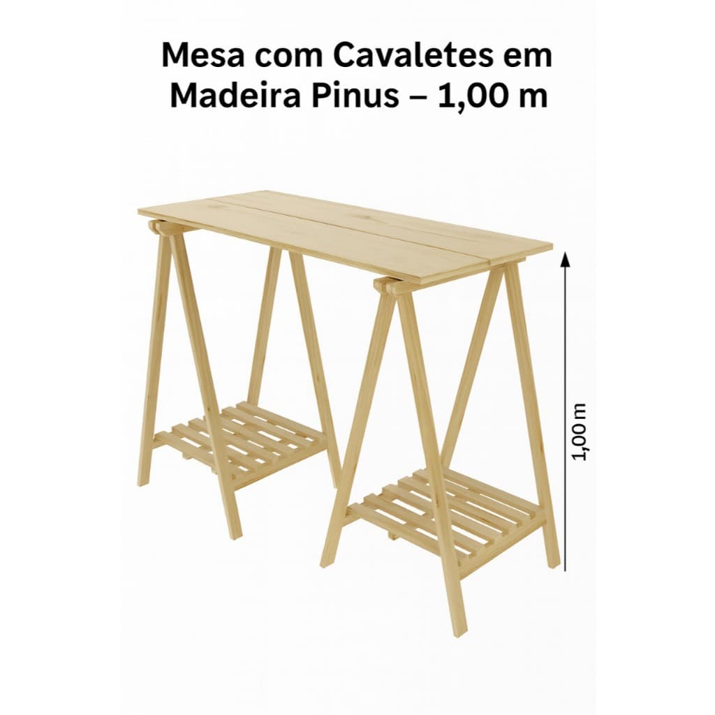 Cavalete com Base Reforçada – Madeira Natural e Toque Artesanal