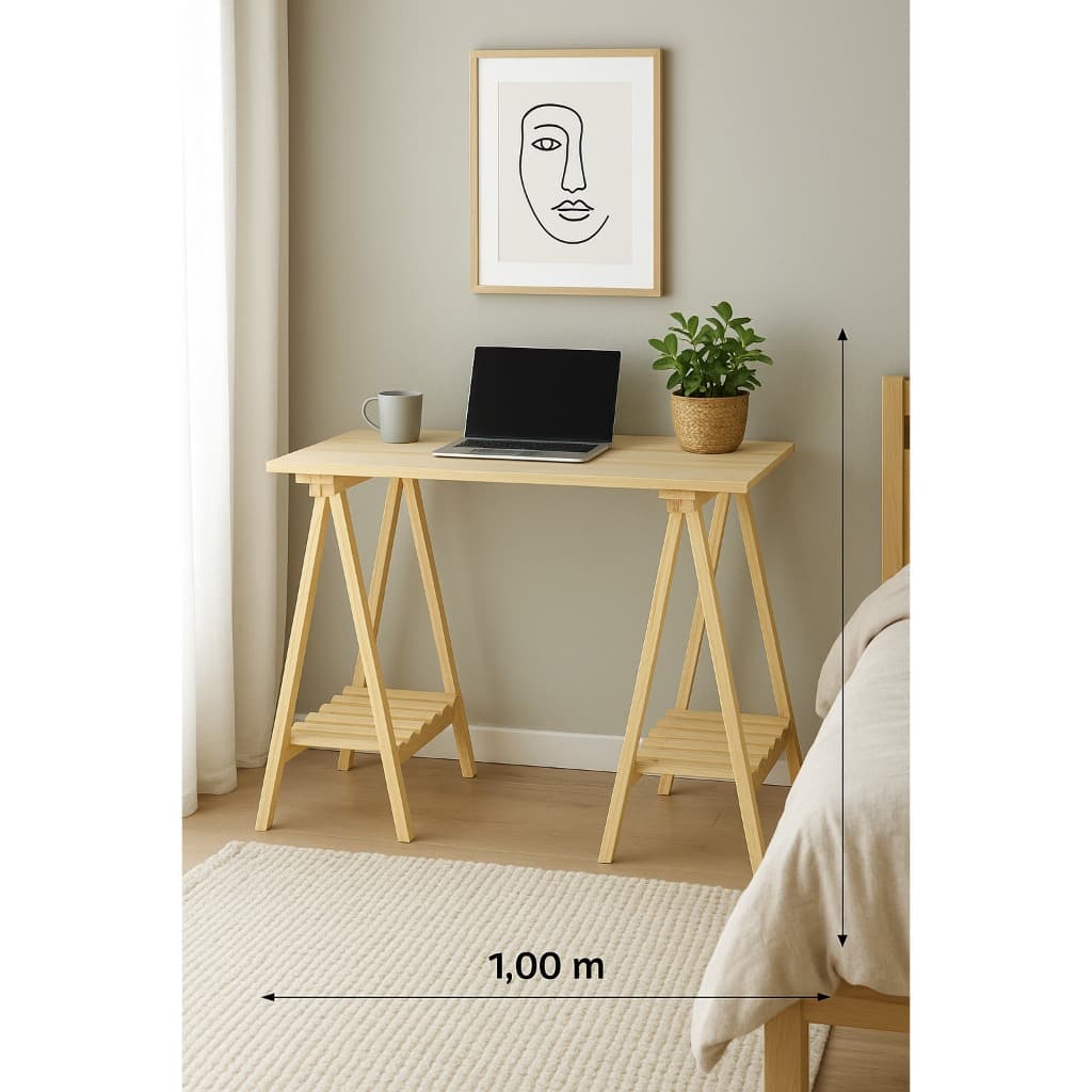 Cavalete com Prateleira em Madeira – Ideal para Mesa ou Decoração