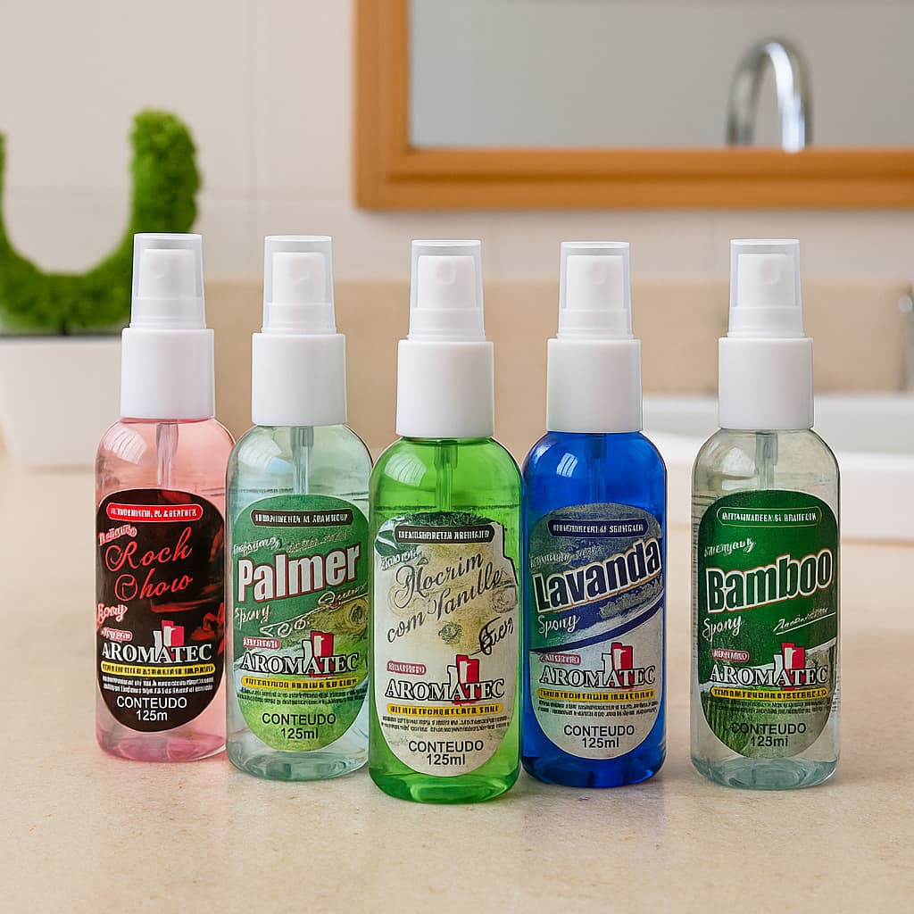 Aromatizador Spray Ambiente Carro Varias Fragrâncias- Lavanda/Bambo/Palmer/Alecrim/RockShow -120ML