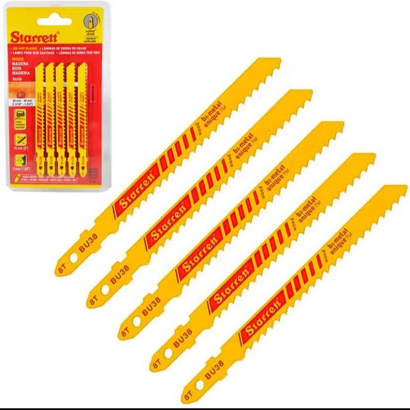 5 Lâminas para Serra Tico-Tico Bimetal BU38