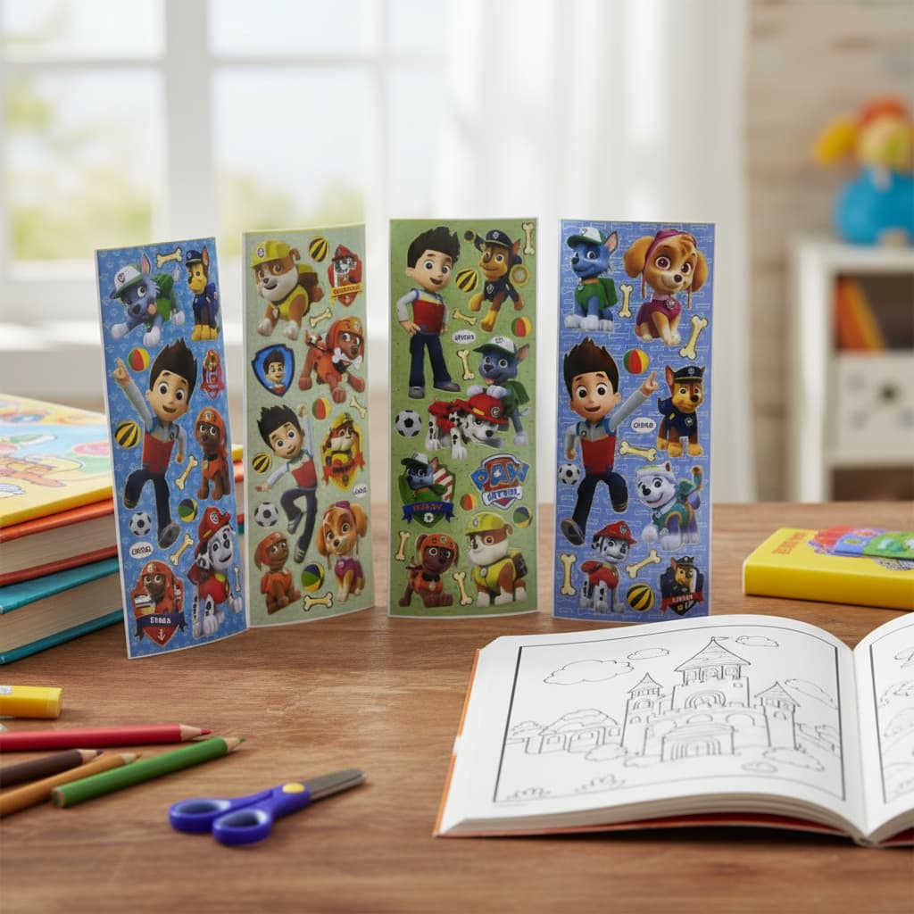 Kit Com 4 Cartelas De Adesivos Patrulha Canina