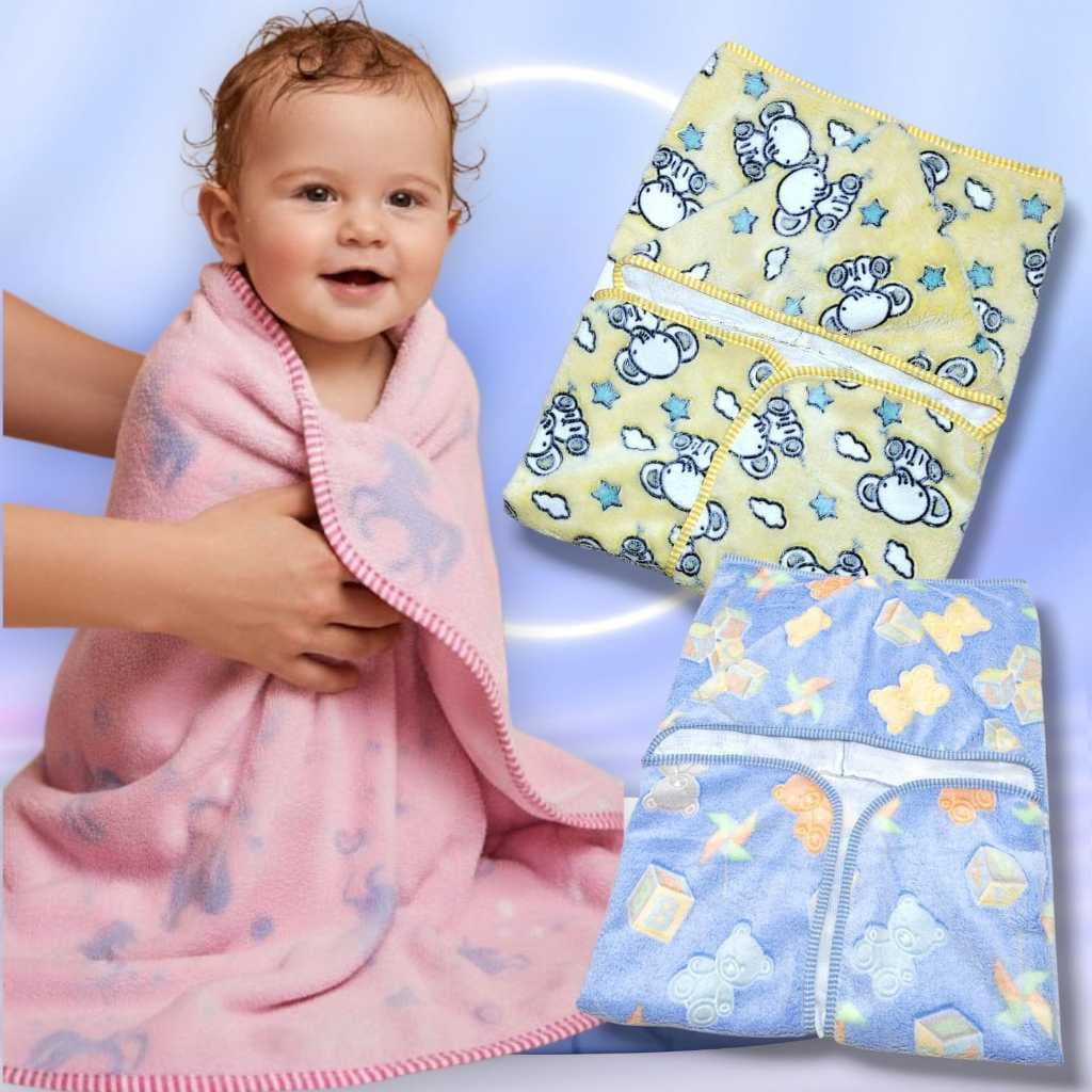 Toalha Fraldao Toalha De Banho Infantil e Bebe Capuz e Forradas Algodão Com Poliester Varias Opções 80x70 e 70x70 Otimas