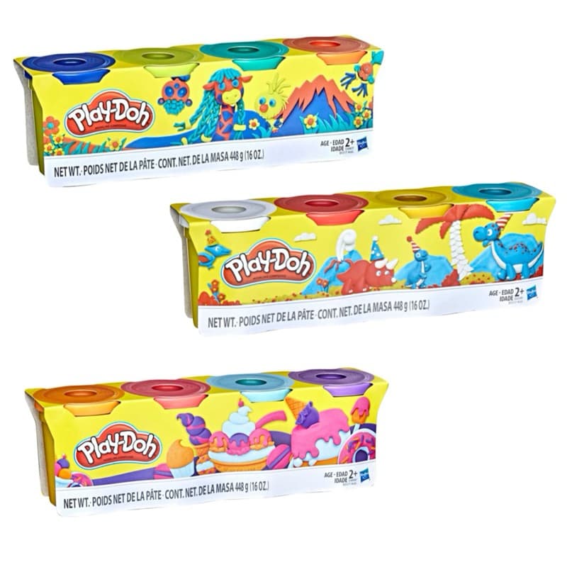 Kit c/4 Massinhas Play Doh 448g (112g Cada Pote) Cores Diversas - Hasbro