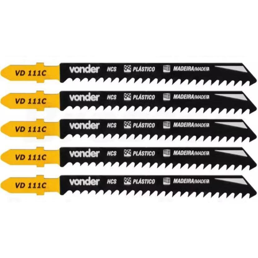 Lâminas para Serra Tico-Tico Madeira e Plastico VD111C - Vonder - kit c/ 5 unidades