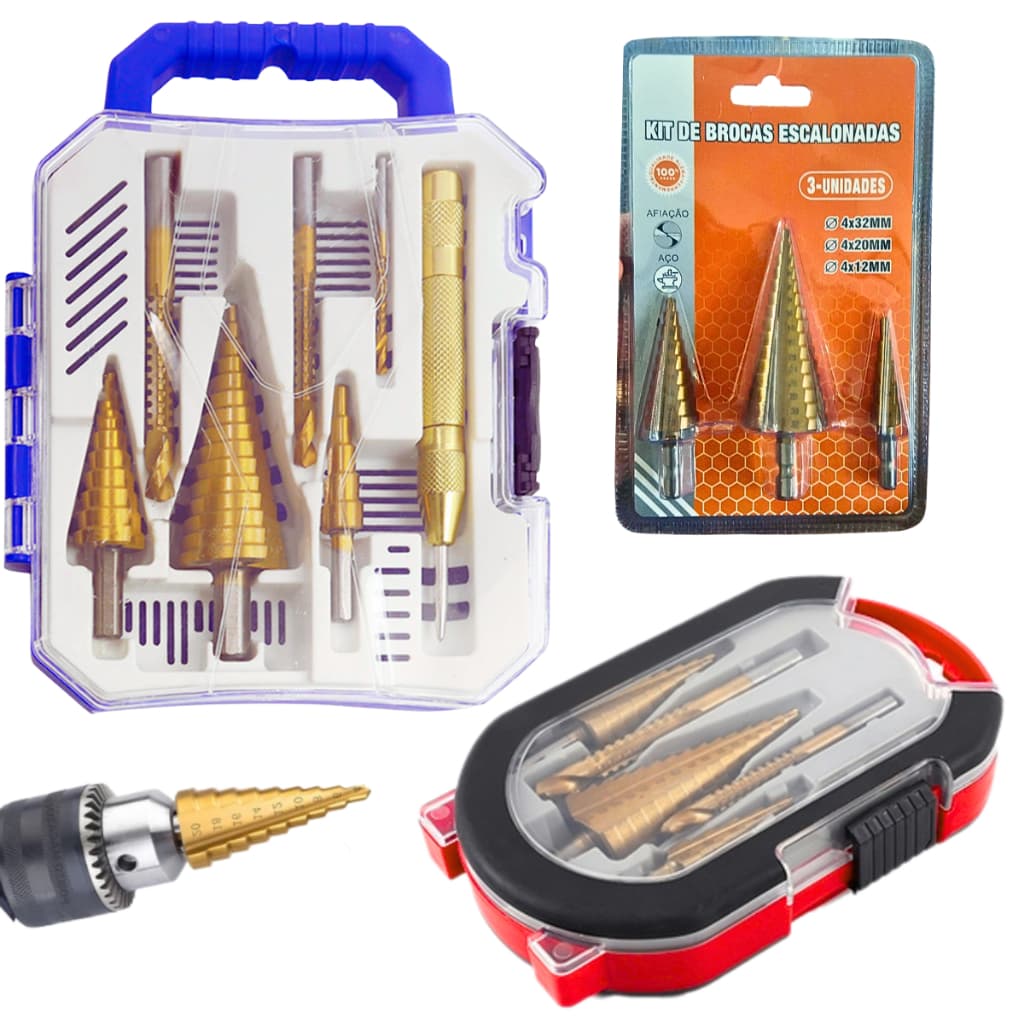 Kit Broca HSS Hexagonal Revestida Jogo De Brocas Hexagonais Cônicas Bits Métricos Cônicos