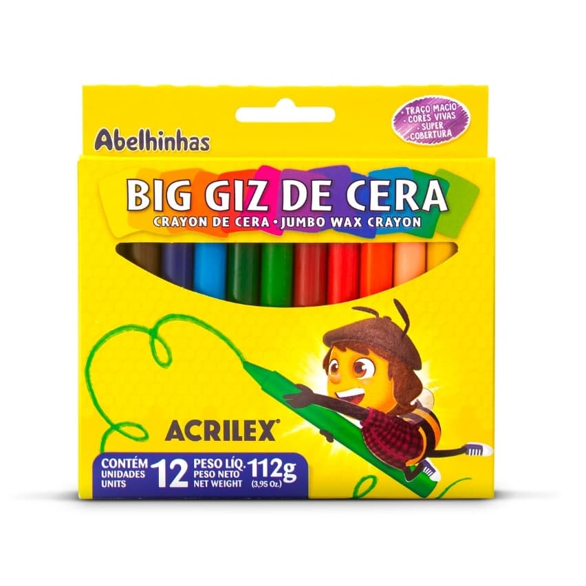 Big Giz de Cera Acrilex 12 Cores Original